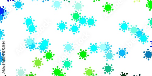 Light blue, green vector template with flu signs.