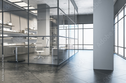Modern coworking glass workspace