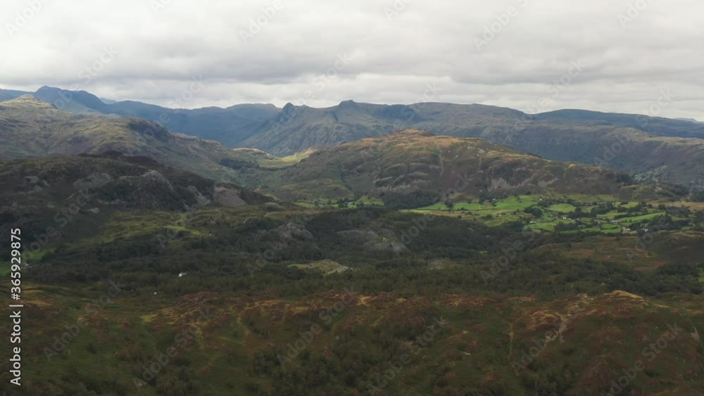 Drone video Lake District National Park in summer cloudy forest trees Beautiful England Mountains Natural UK Landscape Drone video Lake District National Park in summer cloudy forest trees Beautiful England Mountains Natural UK Landscape