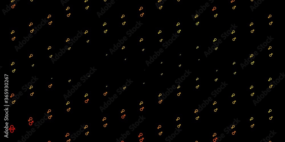 Dark Orange vector pattern with feminism elements. Dark Orange vector pattern with feminism elements.