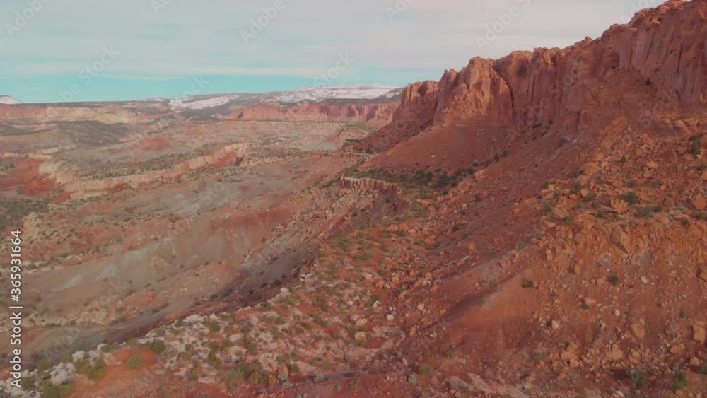 Expansive aerial view of a large red rock fault in southern Utah. Expansive aerial view of a large red rock fault in southern Utah.