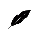 Feather icon vector logo template illustration