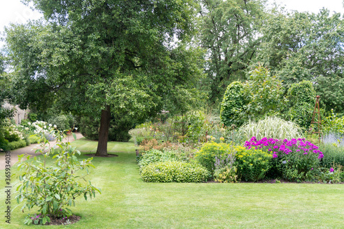 Fototapeta Naklejka Na Ścianę i Meble -  Horizontal View of a Garden in Oxford, United Kingdom