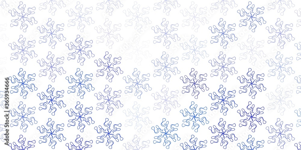 Light blue vector natural artwork with flowers.
