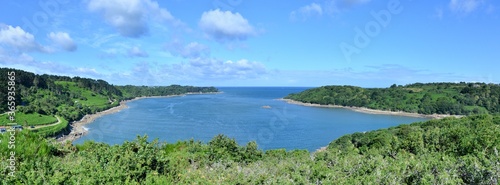 Beautiful seascape during hiking on the coast of Brittany in France