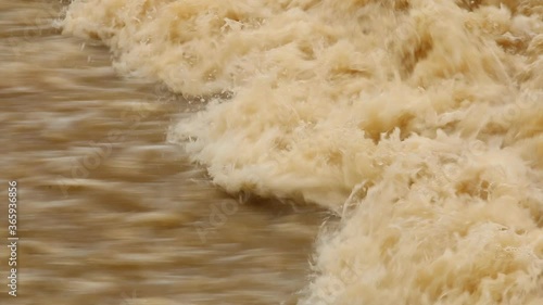 Water wave  by spillway  in Maeping river , in Chiangmai  province Thailand photo