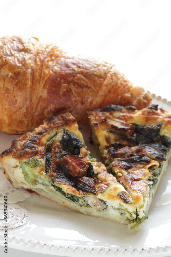 homemade quiche and croissant for gourmet bunch homemade quiche and croissant for gourmet bunch
