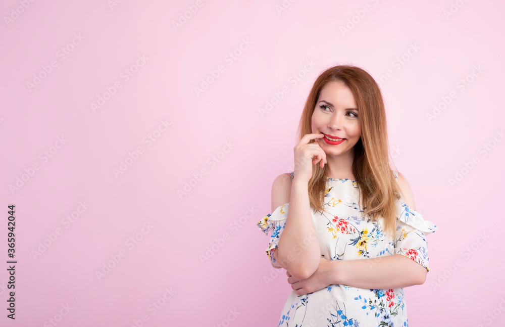 Attractive charismatic blond female student wear casual shirt laughing joyfully biting finger smiling satisfied winning place university exchange program, grinning happily against pink background Attractive charismatic blond female student wear casual shirt laughing joyfully biting finger smiling satisfied winning place university exchange program, grinning happily against pink background