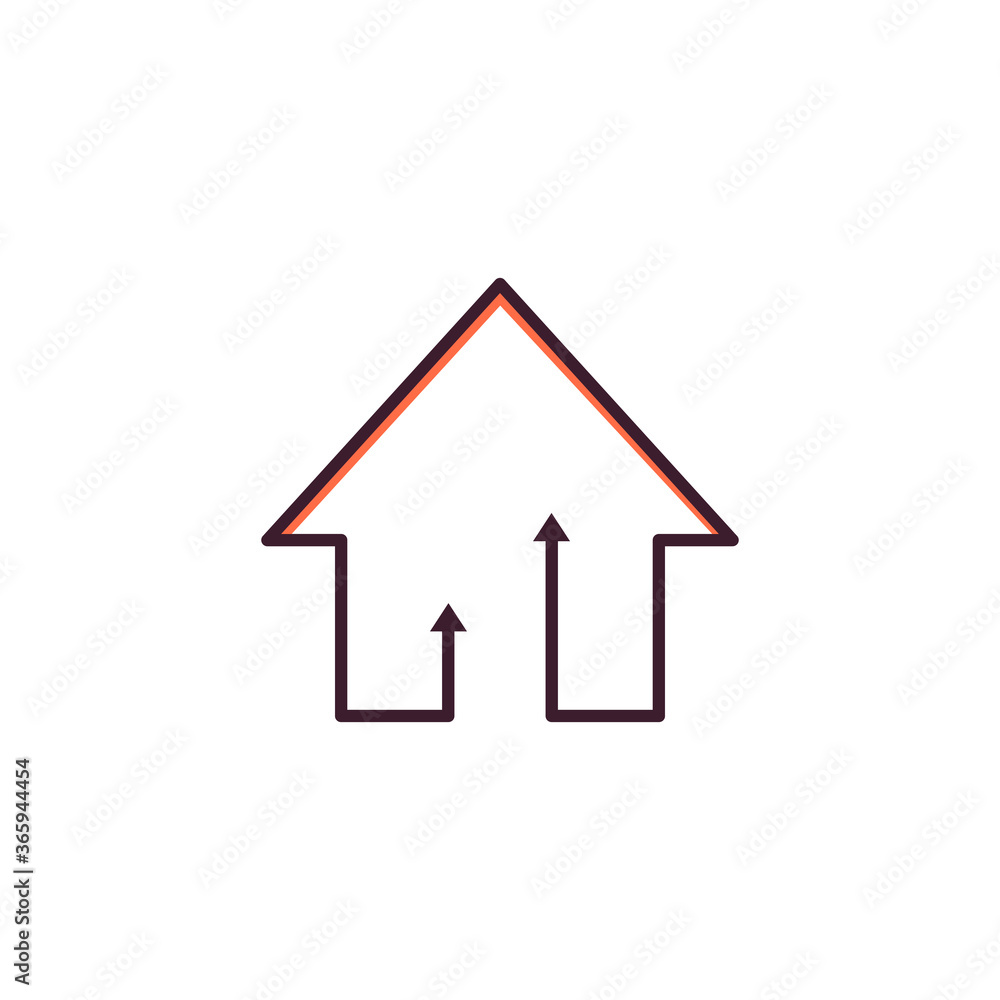 stock vector creative home arrow design for business logo illustration