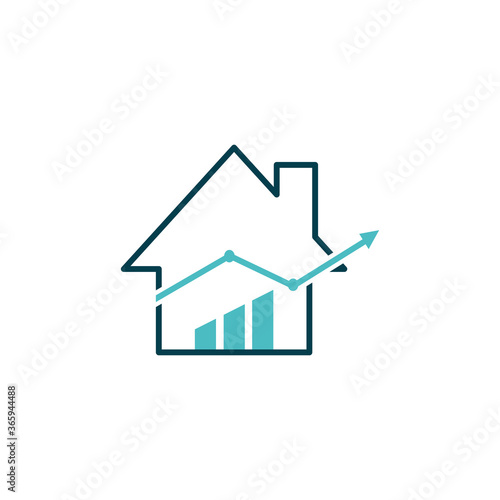 stock vector creative home chart statisticsl style logo illustration
