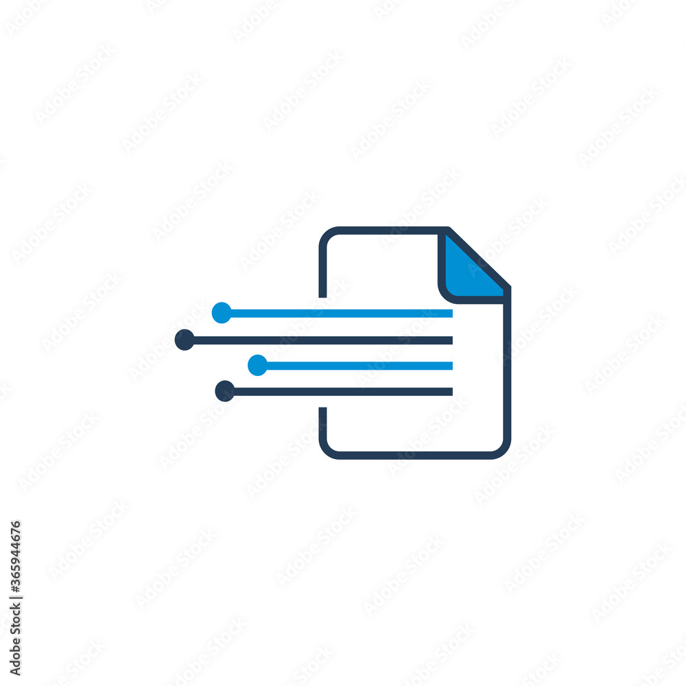 stock vector document file techno logo design template stock vector document file techno logo design template