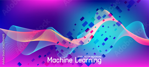 Flying Particles Distressed Purple Vector. 3D Flow Shapes Layout. Big 