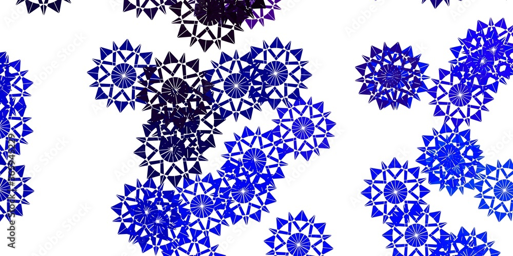 Light Pink, Blue vector backdrop with xmas snowflakes.
