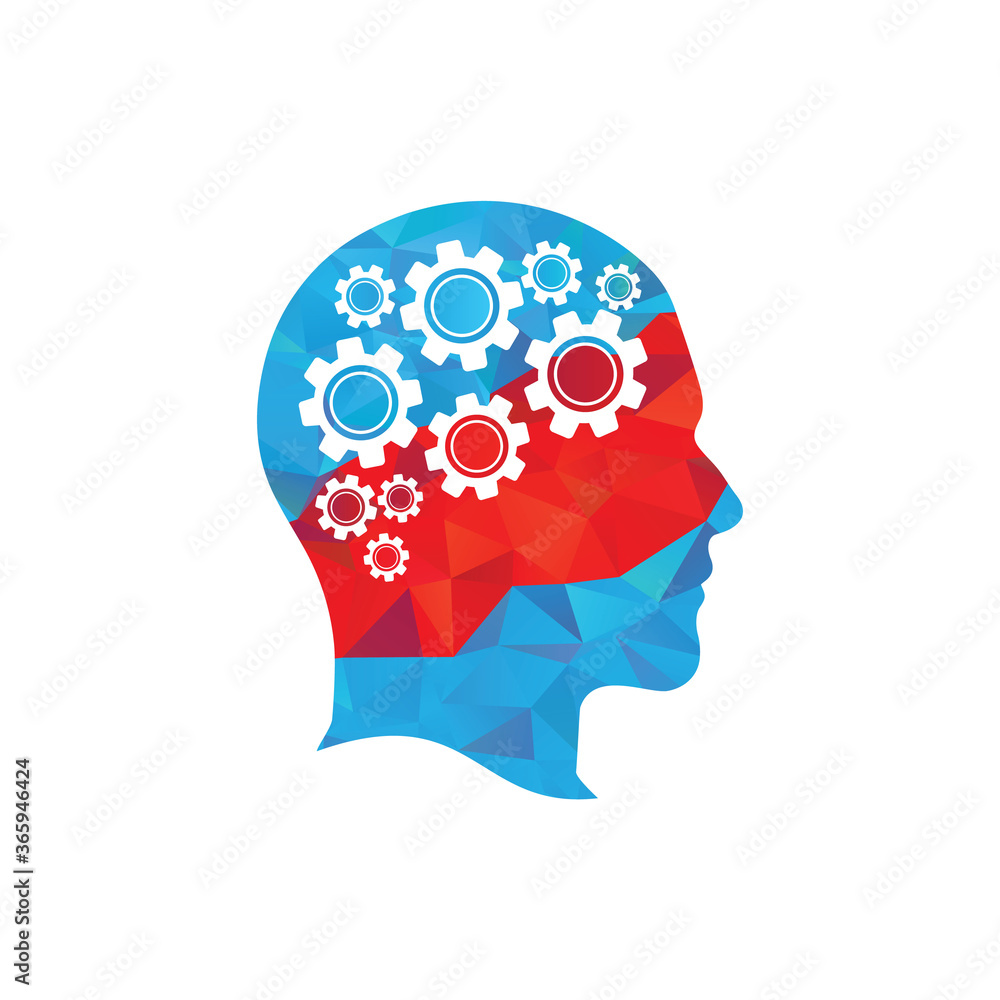 Technology Human Head Logo Icon Design. Digital human head brain shape with gears idea concept innovation genius. Technology Human Head Logo Icon Design. Digital human head brain shape with gears idea concept innovation genius.