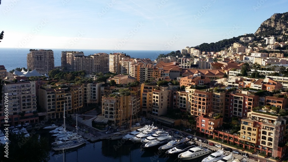 Fototapeta premium Fontvieille Harbour, yacht