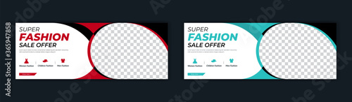 Fashion sale offer social media post facebook cover page timeline online web ad banner template design