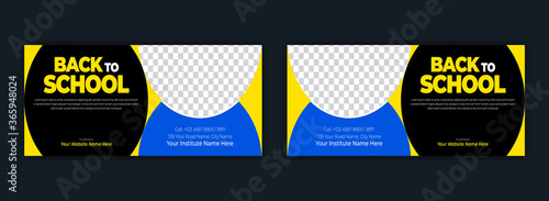 Kids back to school admission social media post facebook cover page timeline online web banner template