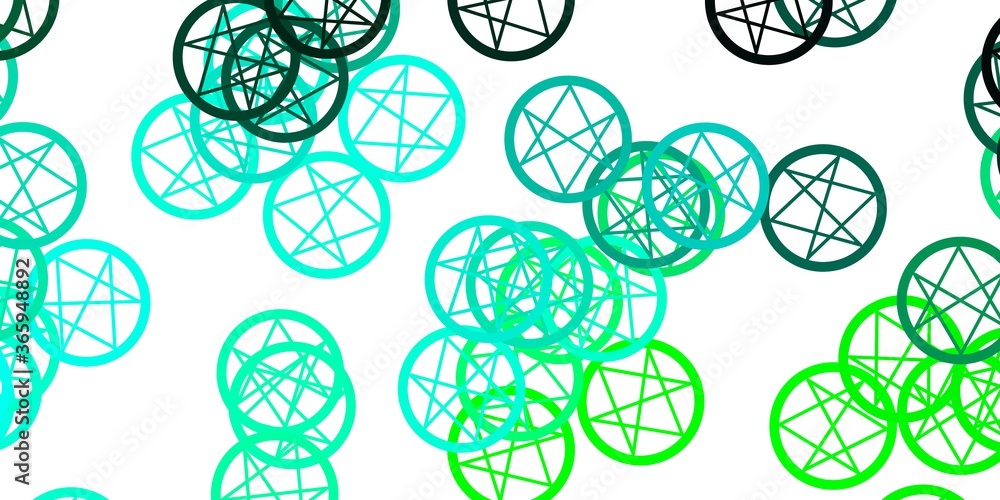 Light Green vector template with esoteric signs. Light Green vector template with esoteric signs.