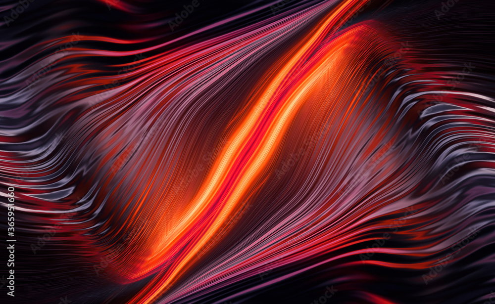 Dark neon modern background with rays and liquid, flowing reds, fire lines. Light lines, bright accent background. Acrylic liquid. 3d illustration Dark neon modern background with rays and liquid, flowing reds, fire lines. Light lines, bright accent background. Acrylic liquid. 3d illustration