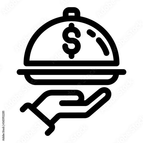Dish Cost Flat Icon Isolated On White Background