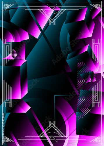 Futuristic colorful retro style background design. Abstract gradient shapes composition. Luxury