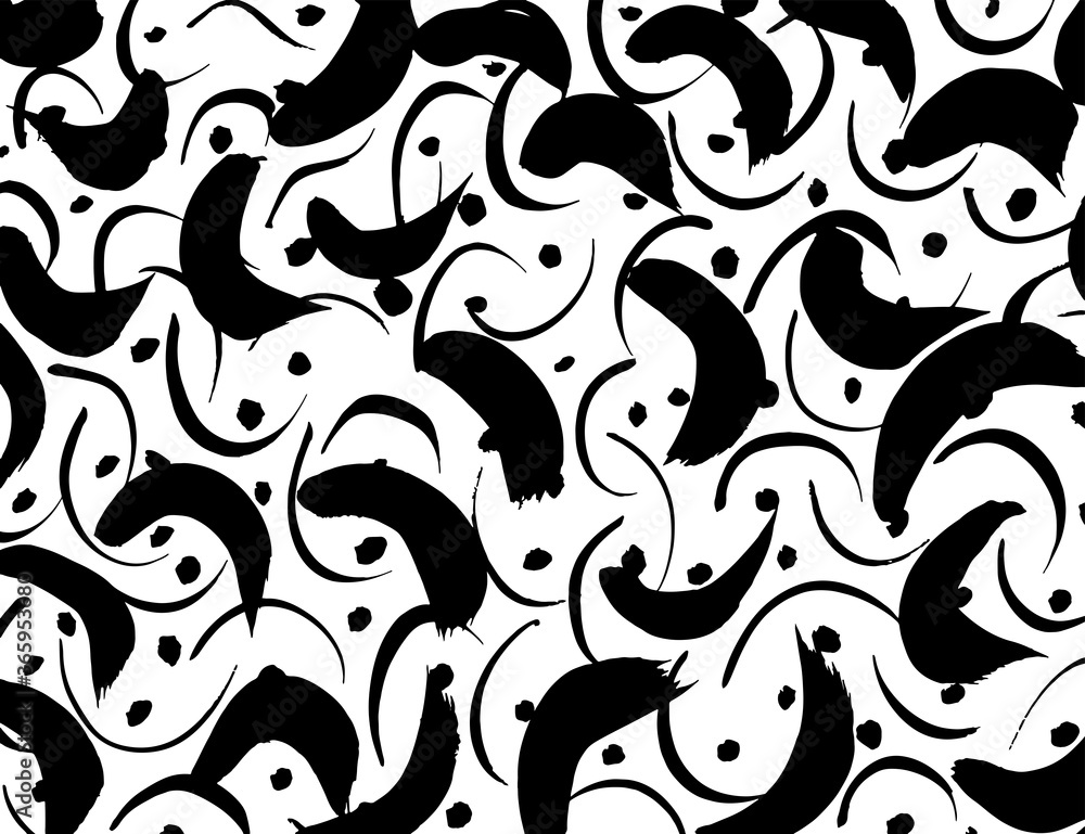 Obraz premium White and black vector. Grunge background. Abstract brush pattern.