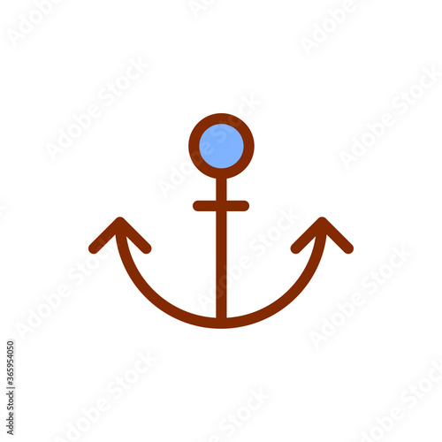 anchor icon vector illustration filled outline style. summer icon set.