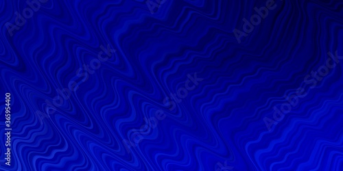 Dark BLUE vector background with bent lines. Gradient illustration in simple style with bows. Best design for your posters, banners.