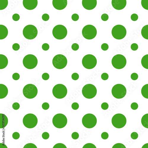 Seamless Green Circles on white background pattern vector illustration design. Great for wallpaper, bullet journal, scrap booking, 