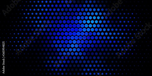 Dark BLUE vector pattern with spheres. Abstract illustration with colorful spots in nature style. Pattern for wallpapers, curtains.