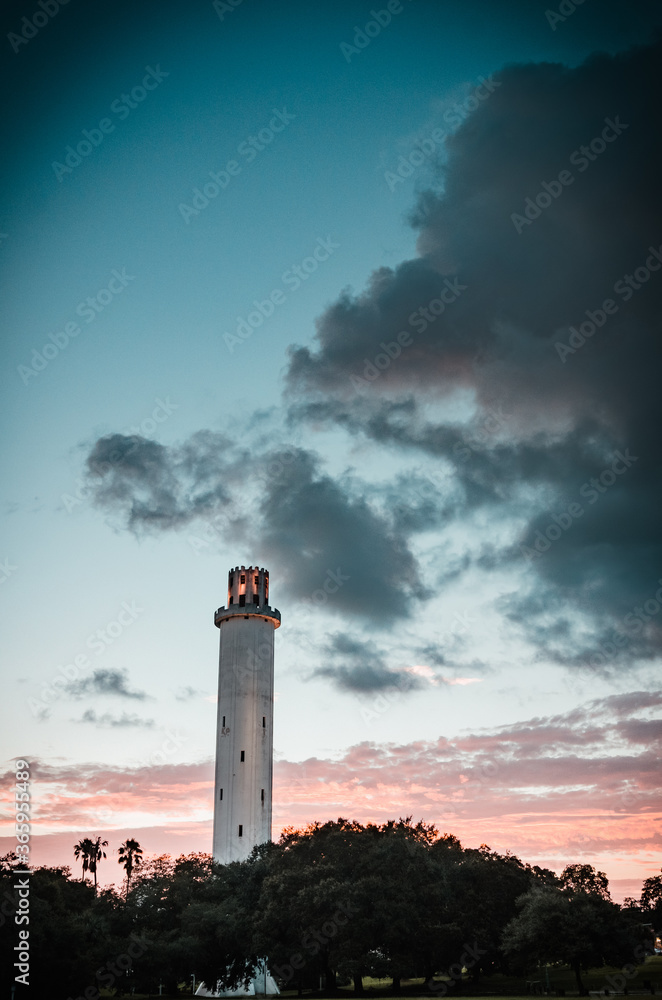 Water Tower in Tampa, FL during sunset.
