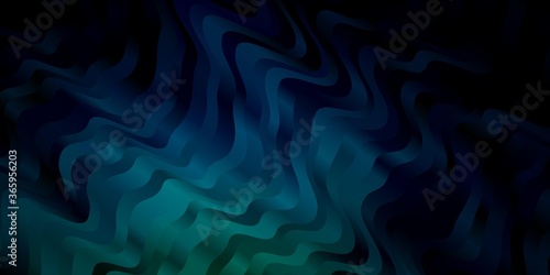Dark Blue, Green vector layout with curves. Colorful abstract illustration with gradient curves. Pattern for ads, commercials.