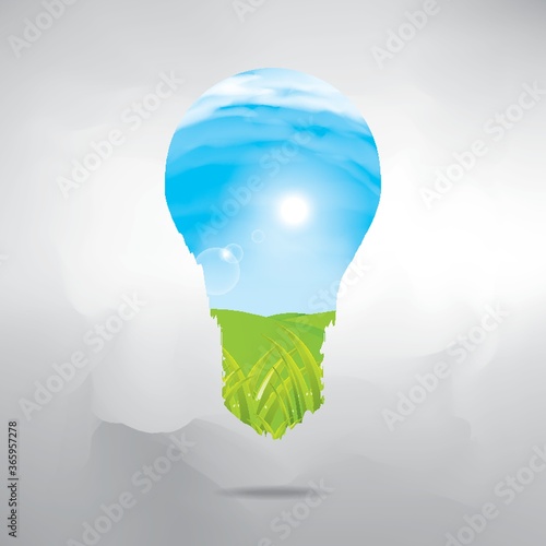 double exposure of bulb and nature
