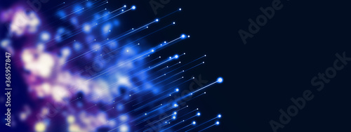 Εκτύπωση καμβά Particle rays on a background of out-of-focus spots.