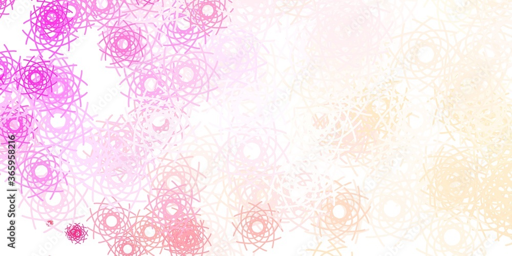 Light Pink vector texture with memphis shapes.