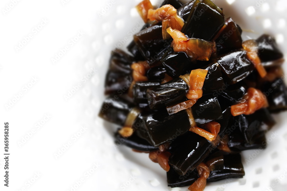 Japanese food, simmer kombu seaweed roll for new year food Japanese food, simmer kombu seaweed roll for new year food