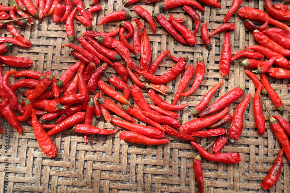 Chilies on the basket