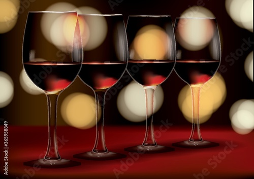 set of wine glasses