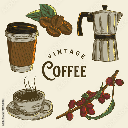 Retro Coffee Stock Illustrations – 130,452 Retro Coffee Stock