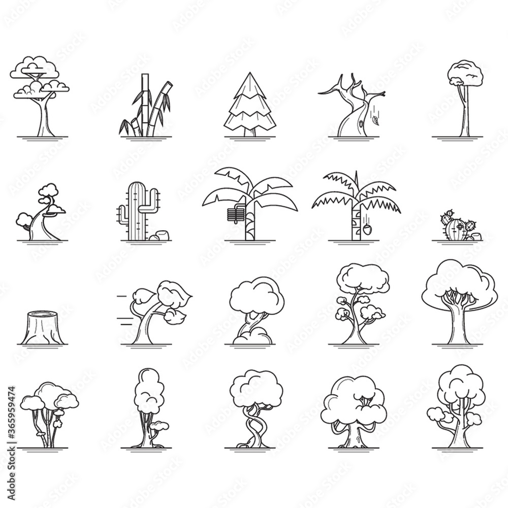 Fototapeta premium set of trees