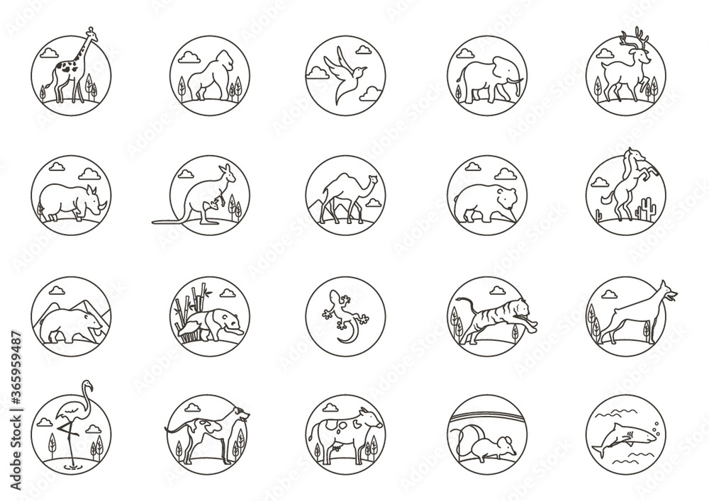 collection of animal icons