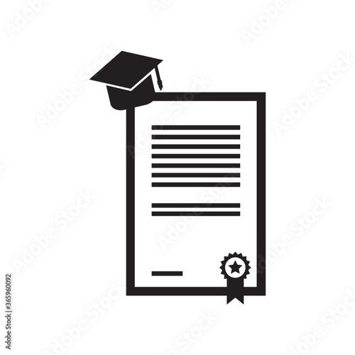 graduation hat on a certificate