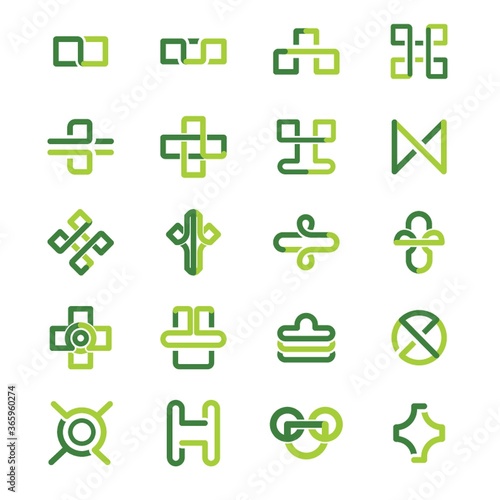 set of abstract icons