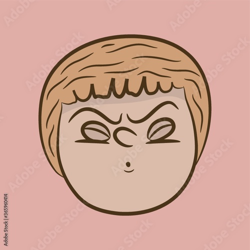 boy with painful expression