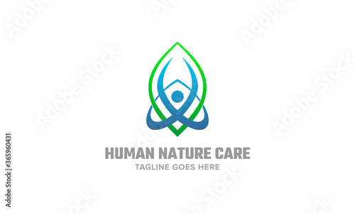 Abstract Human Nature Care Vector Logo