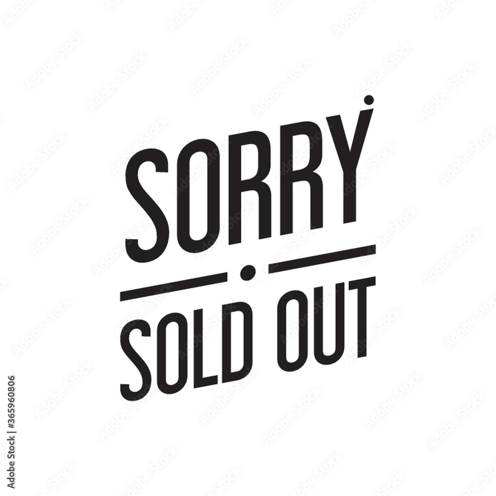 sorry sold out text Stock Vector | Adobe Stock