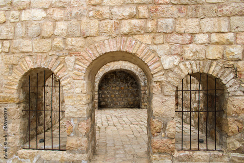 ancient house entrance in archaeological park