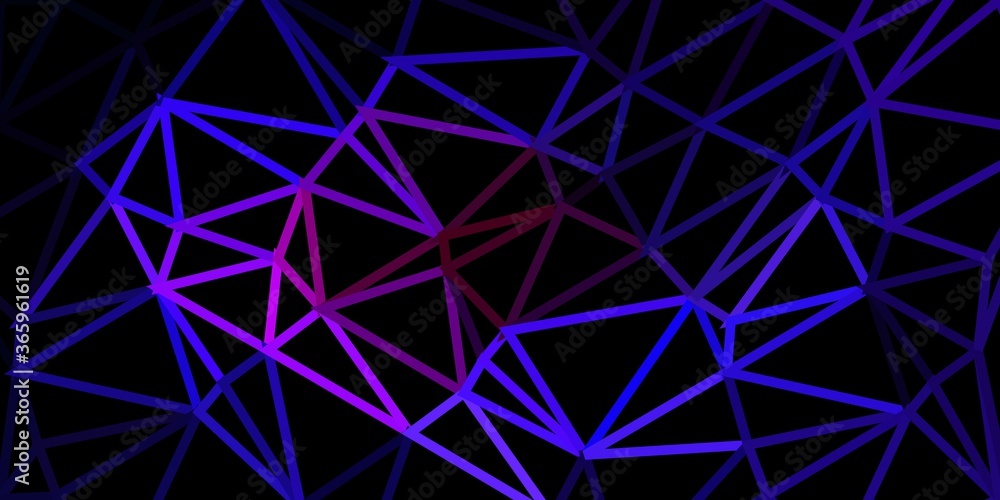 Dark purple, pink vector triangle mosaic background.