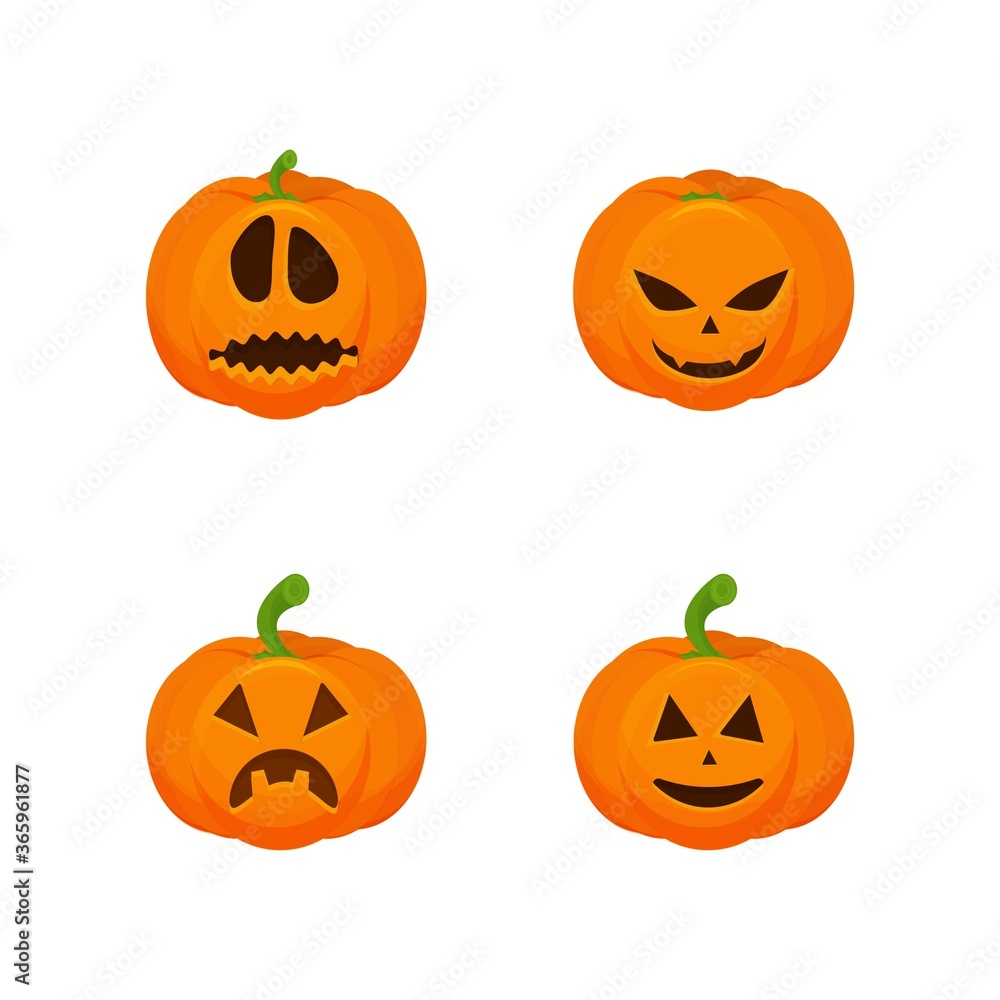 Vector set of pumpkin with scary face. Isolated on white background. Symbol of Halloween holiday. pumpkin cartoon. Vector set of pumpkin with scary face. Isolated on white background. Symbol of Halloween holiday. pumpkin cartoon.