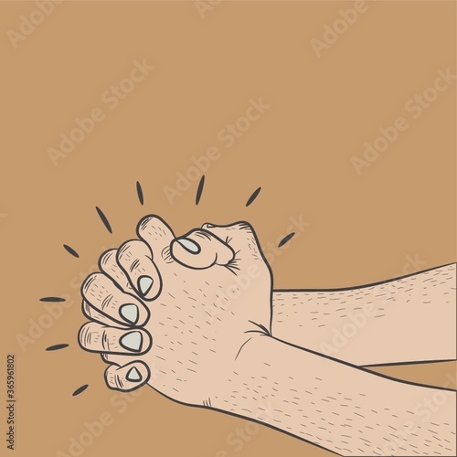 hands folded together in prayer